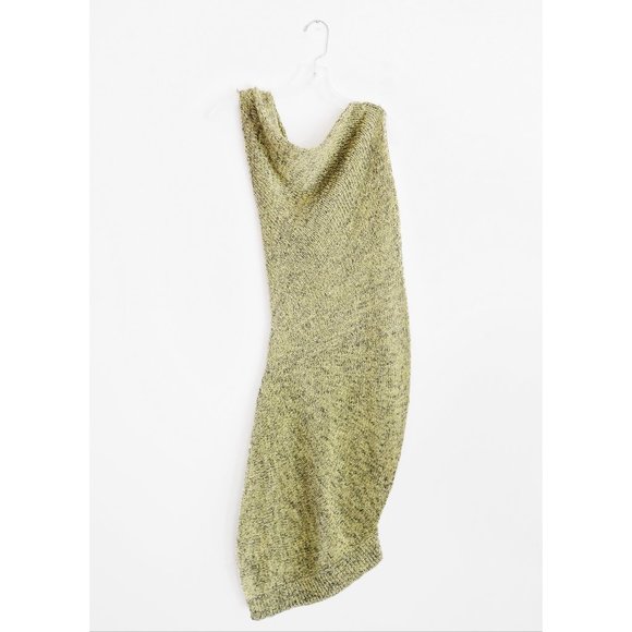 Creatures of Comfort Yellow Grey Knit Dress M NWT
